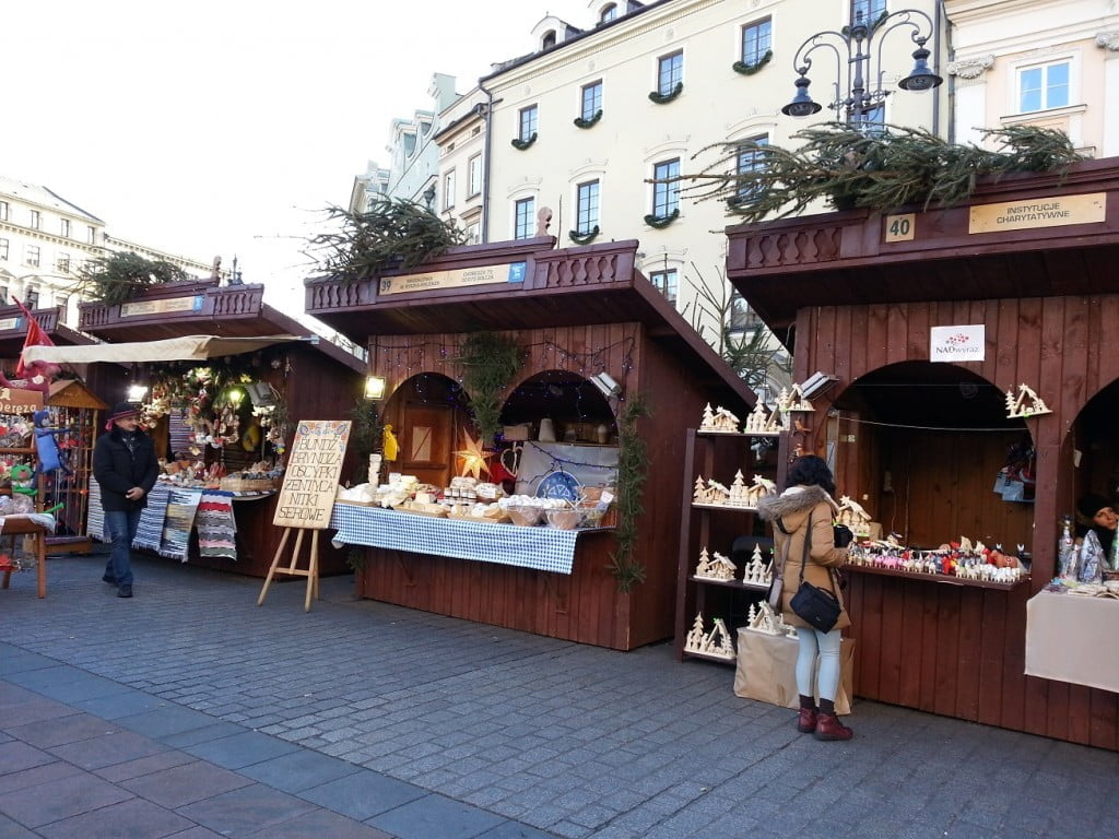 Christmas market at the main square in Krakow