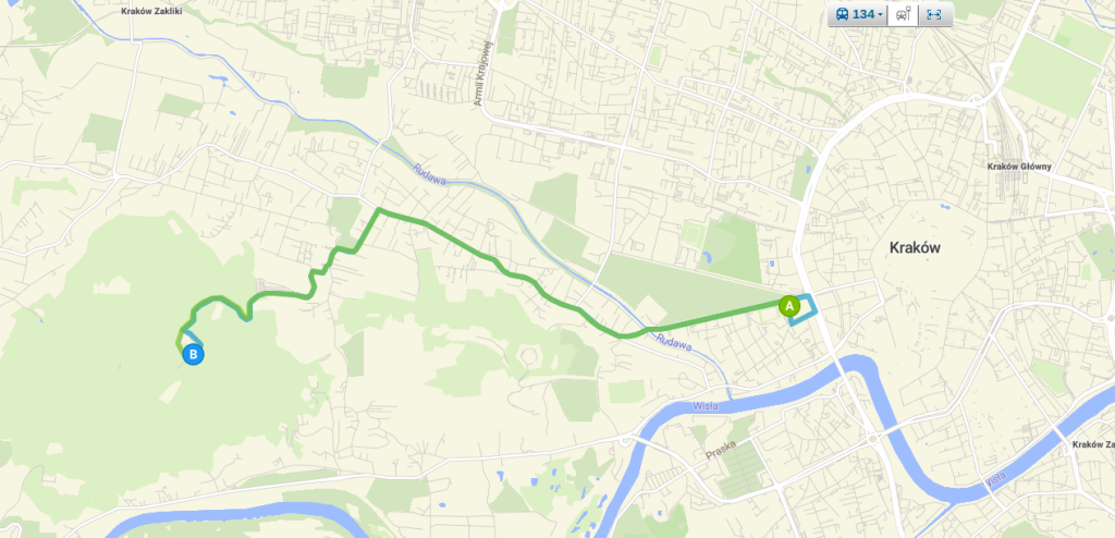 Buss til Krakow Zoo.