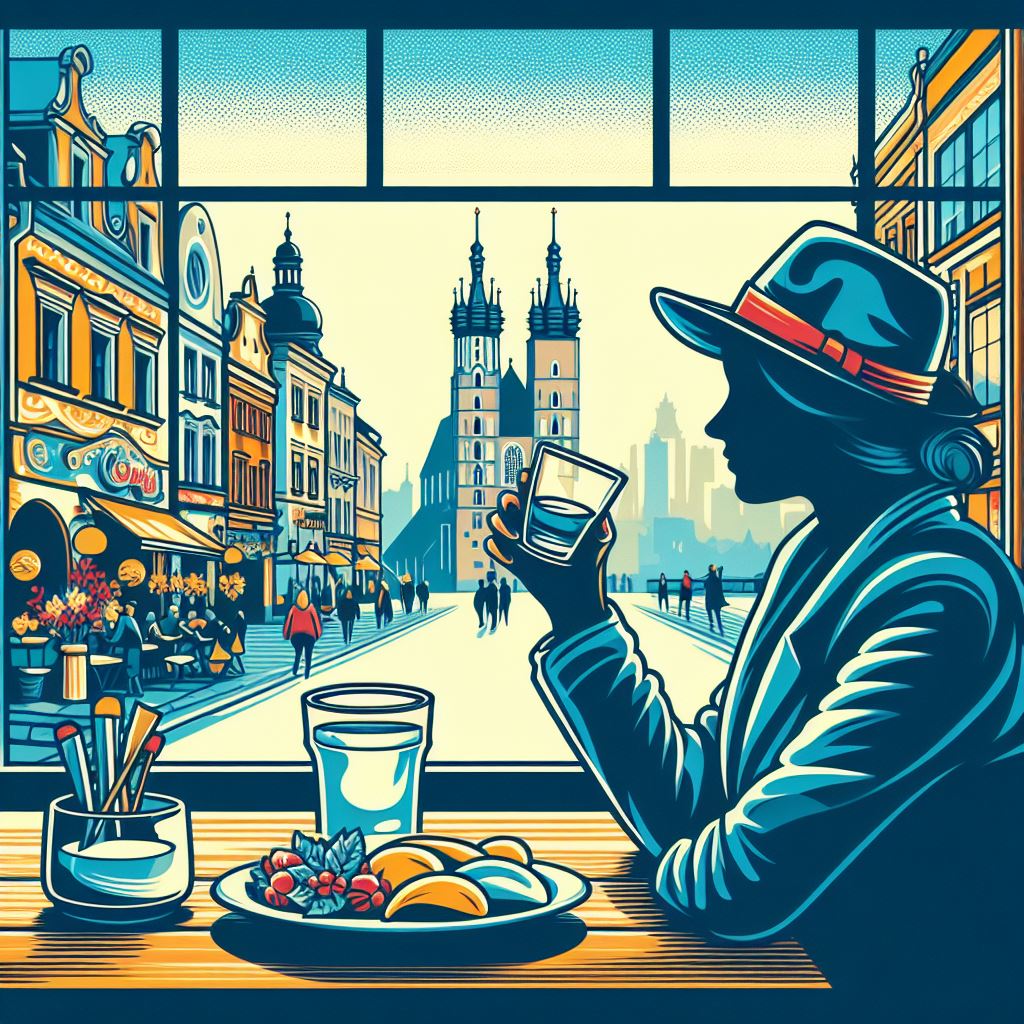 drikker vodka i Krakow