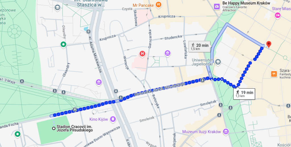 Vandring til dyrehagen i Krakow